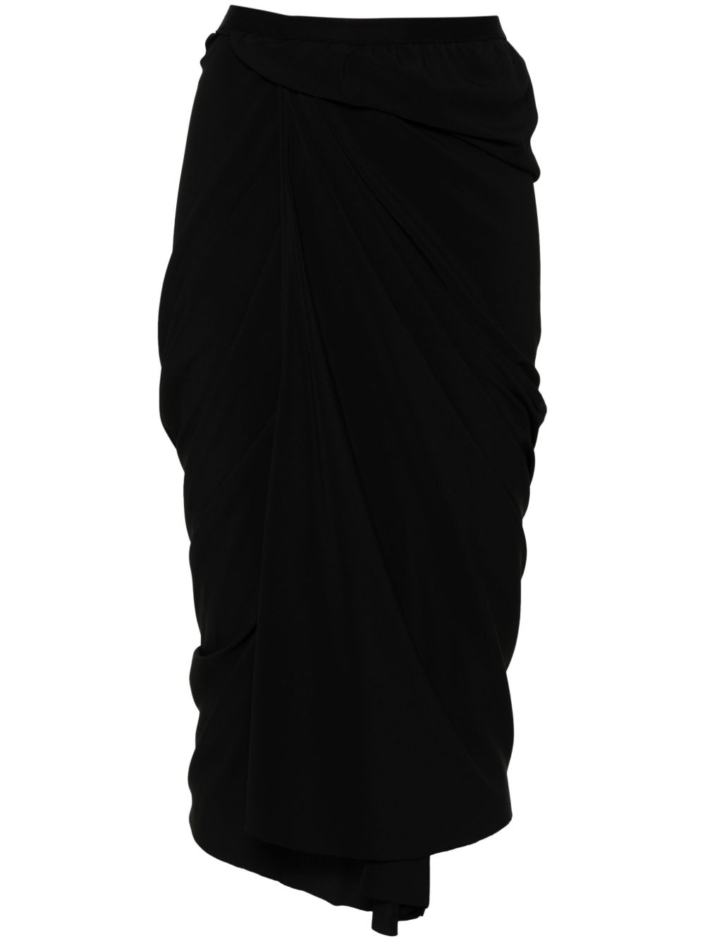 Rick Owens 不对称设计半身裙 - 黑色