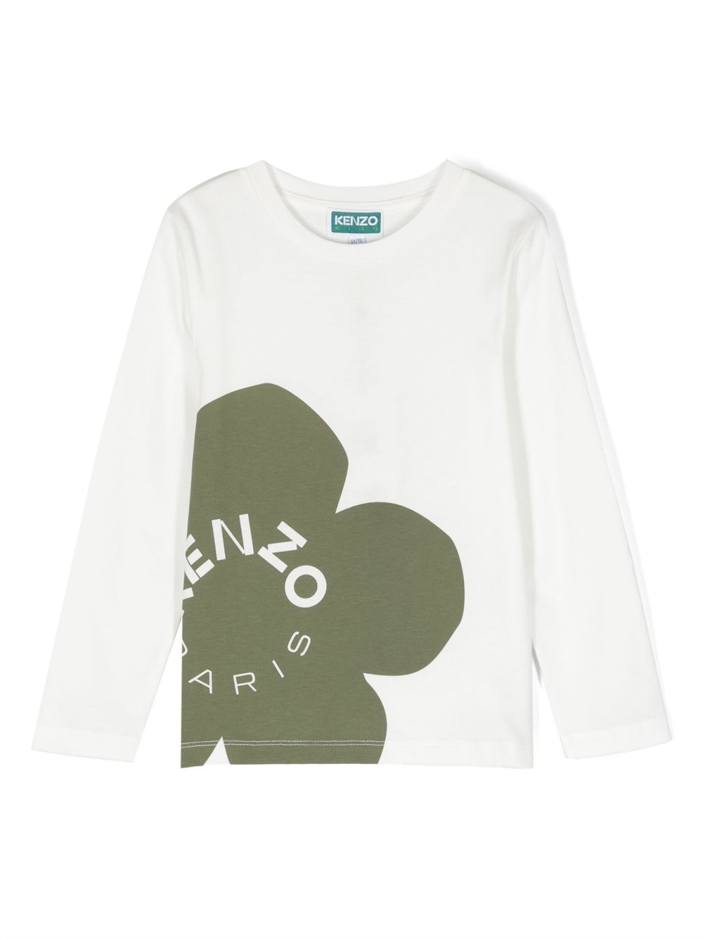 Kenzo Kids logo印花长袖T恤 - 白色
