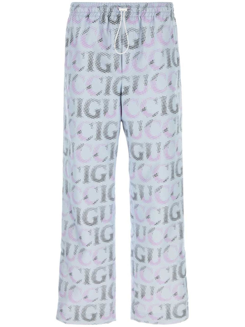 Gucci logo印花直筒裤 - 紫色