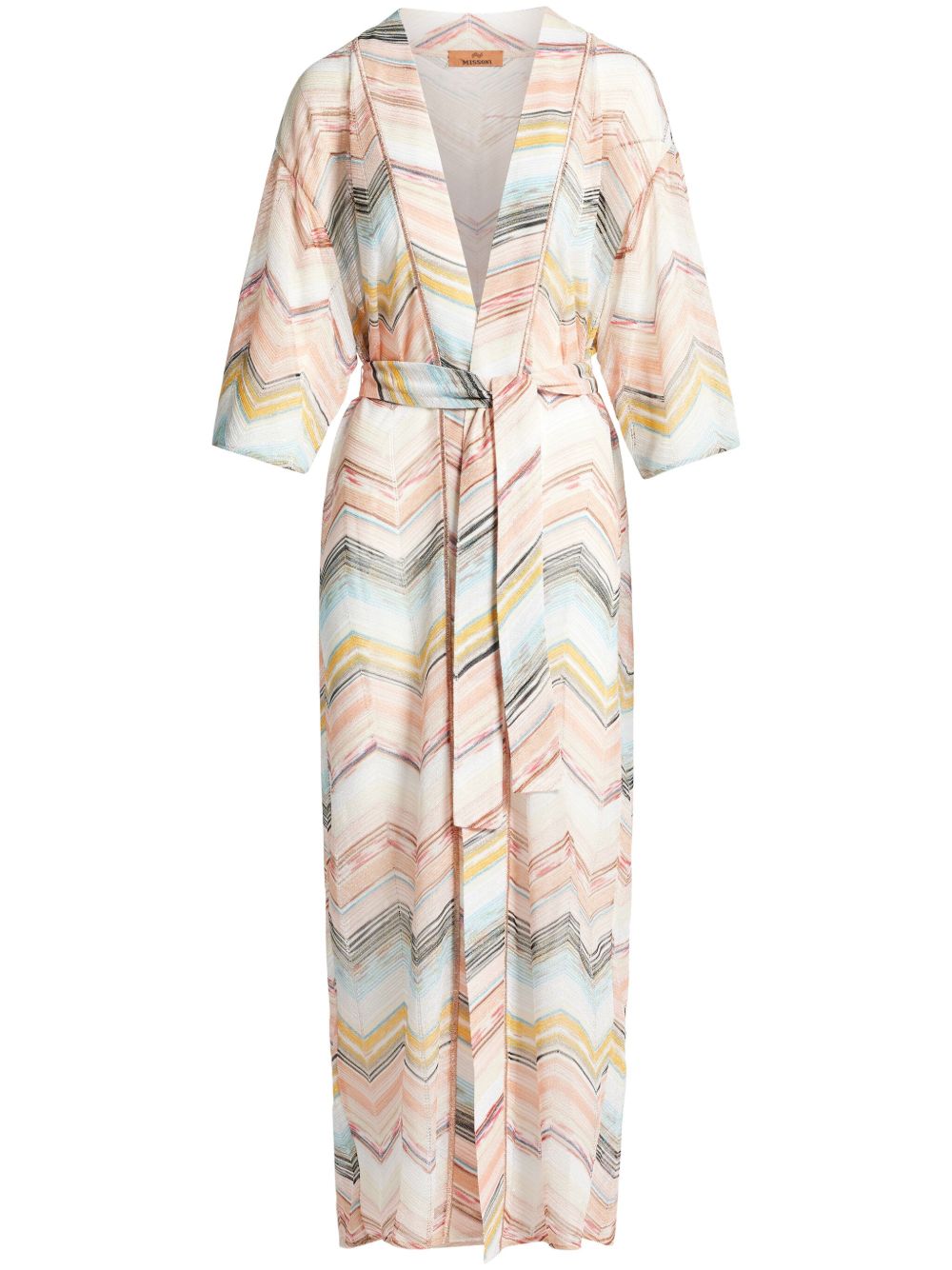 Missoni Z字形图案沙滩罩衫裙 - 粉色