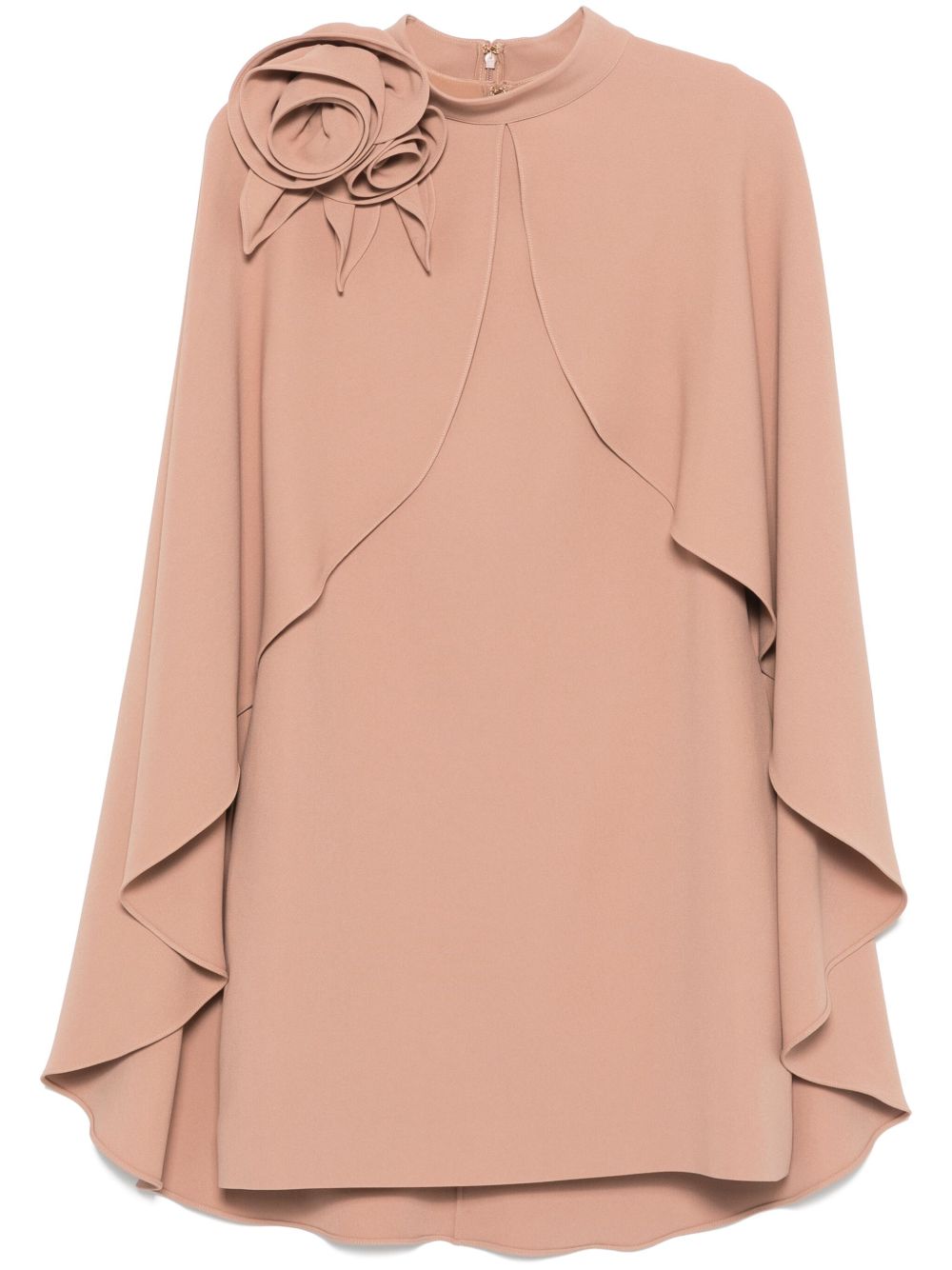 Elie Saab 可拆卸斗篷迷你连衣裙 - 中性色
