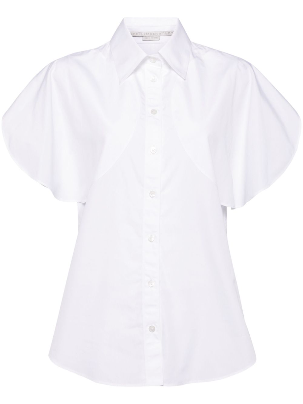 Stella McCartney 喇叭短袖衬衫 - 白色