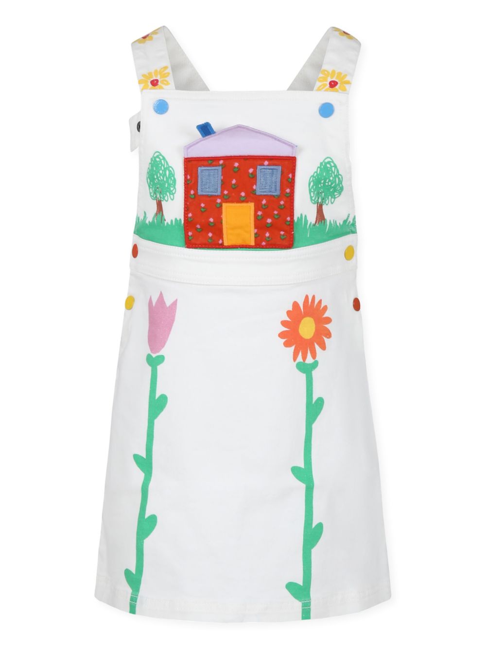 Stella McCartney Kids Farmyard 贴花无袖连衣裙 - 白色
