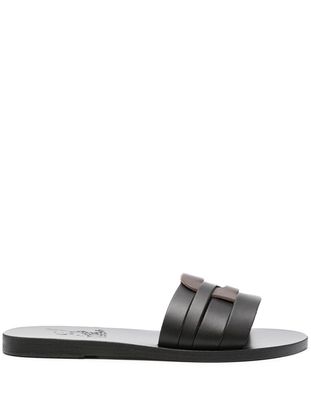 Ancient Greek Sandals Filenada 皮质拖鞋 - 黑色