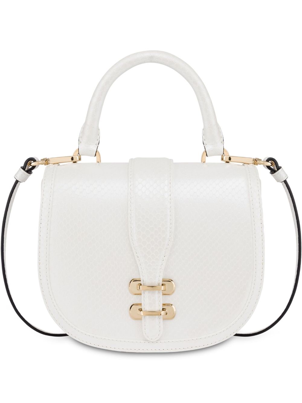 Alberta Ferretti 仿蛇皮皮质斜挎包 - 白色