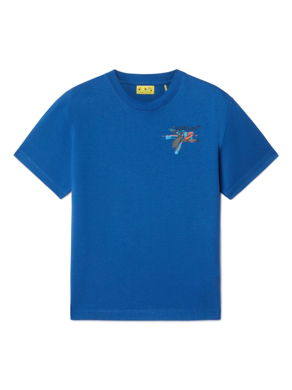 Off-White Kids logo T恤 - 蓝色