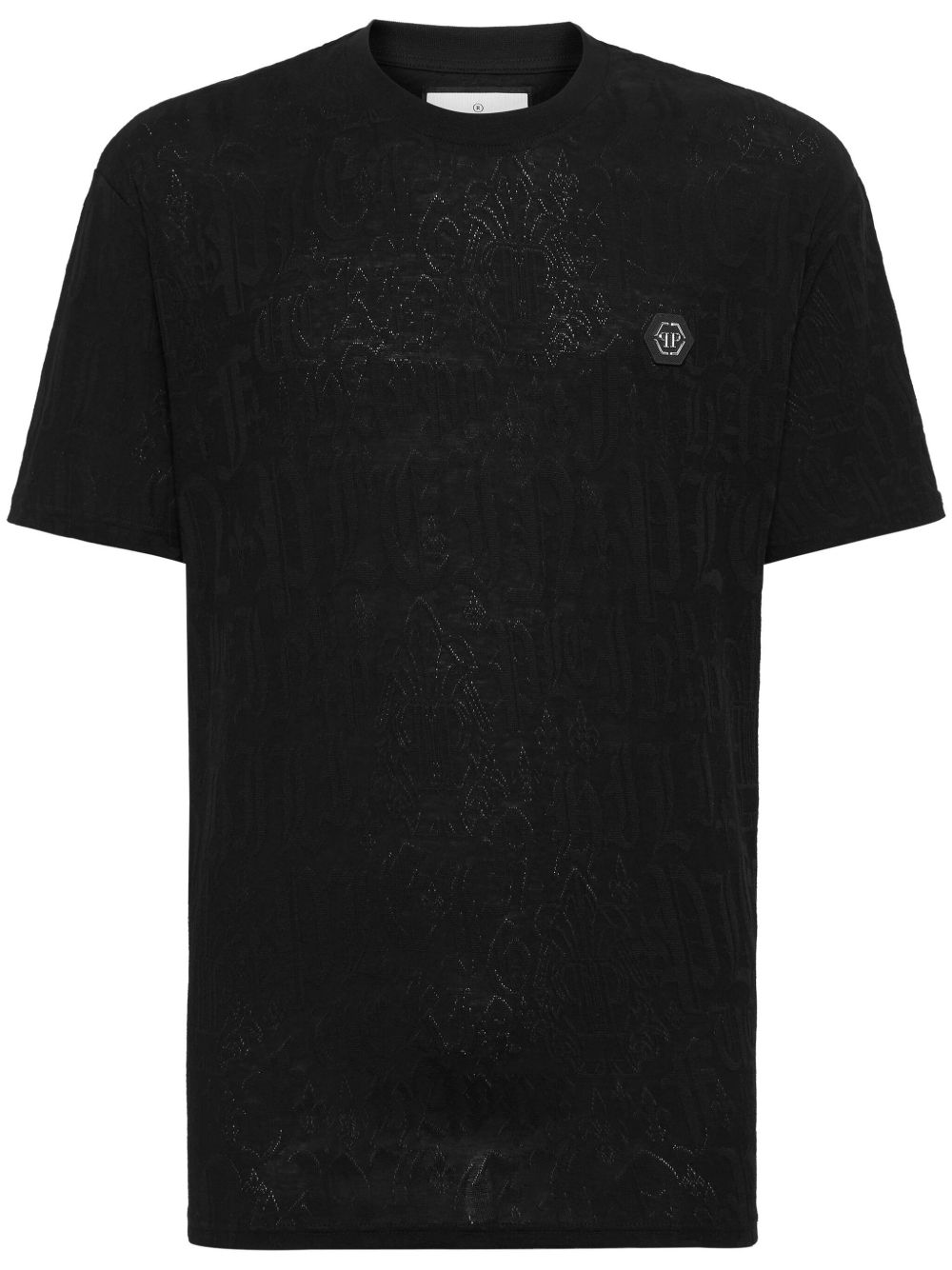 Philipp Plein 经典logo图案棉T恤 - 黑色