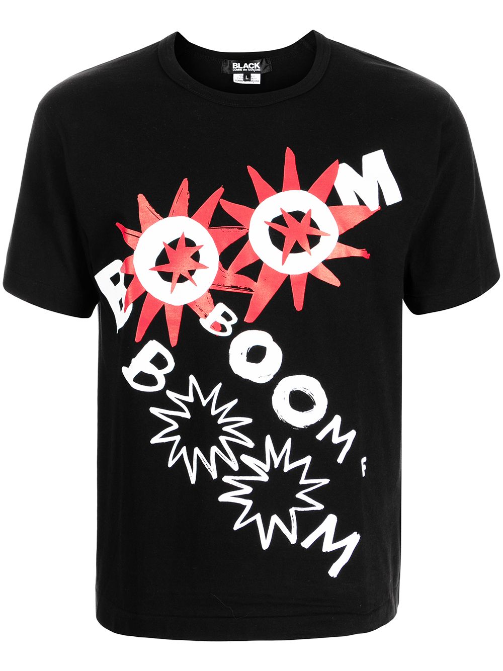 Black Comme Des Garçons Boom 图案印花T恤 - 黑色