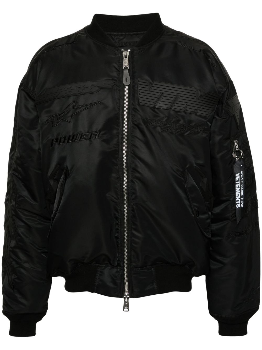 VETEMENTS Blackout Racing 飞行员夹克 - 黑色