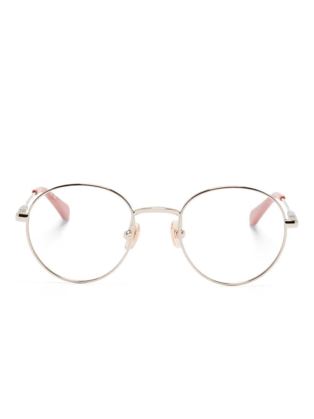 Chloé Kids logo雕刻圆框眼镜 - 金色