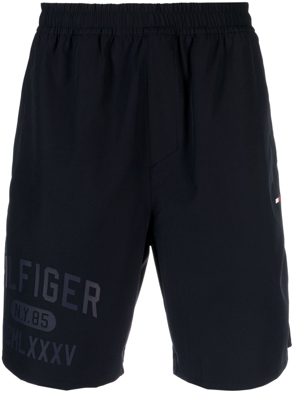 Tommy Hilfiger logo印花运动短裤 - 蓝色