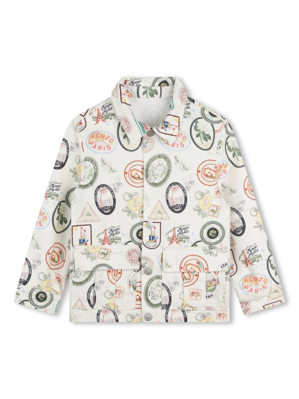 Kenzo Kids 明信片印花棉夹克 - 中性色