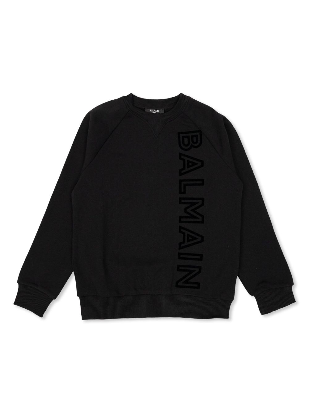 Balmain Kids logo印花棉卫衣 - 黑色