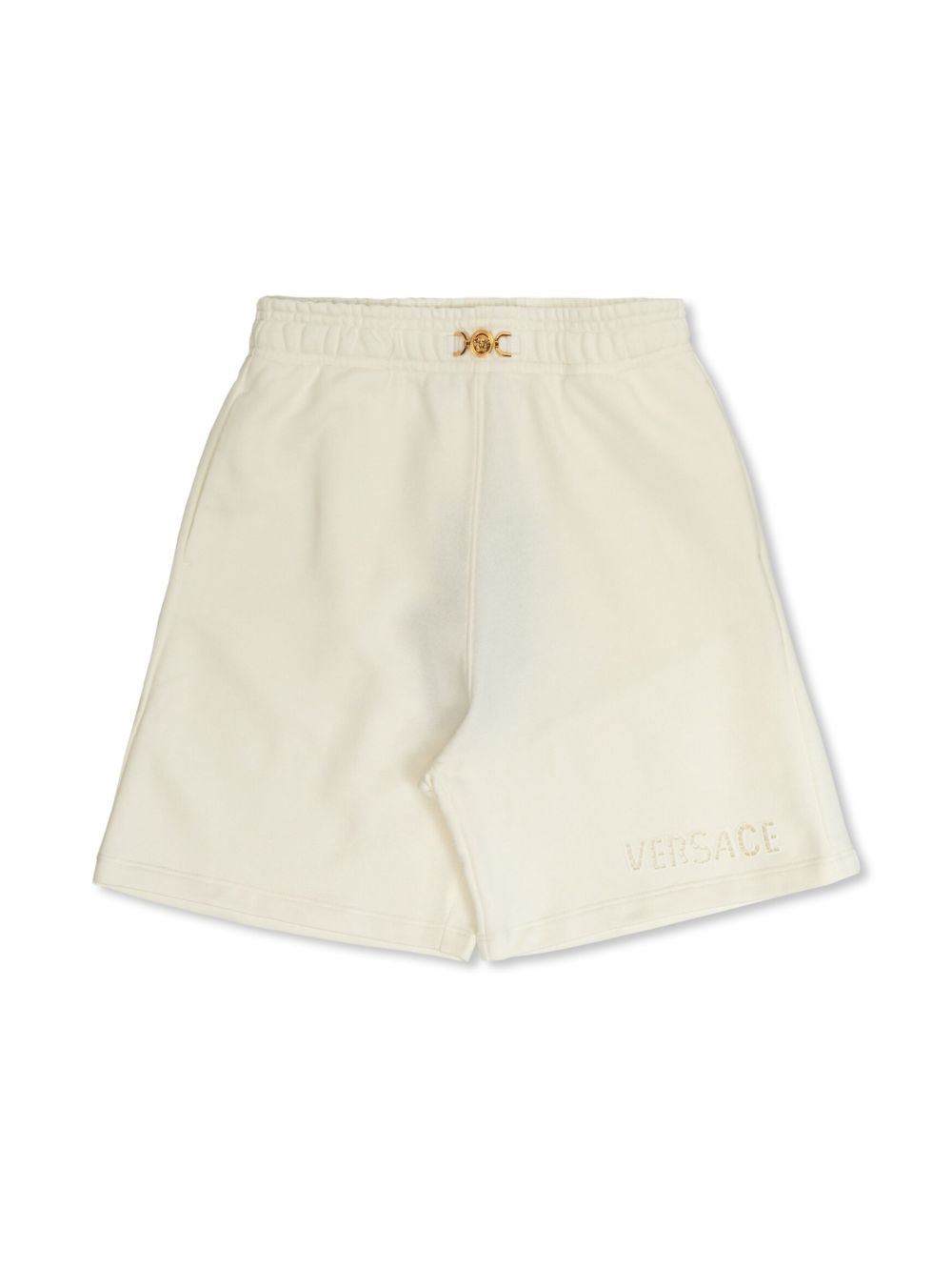 Versace Kids Sangallo 刺绣运动短裤 - 白色