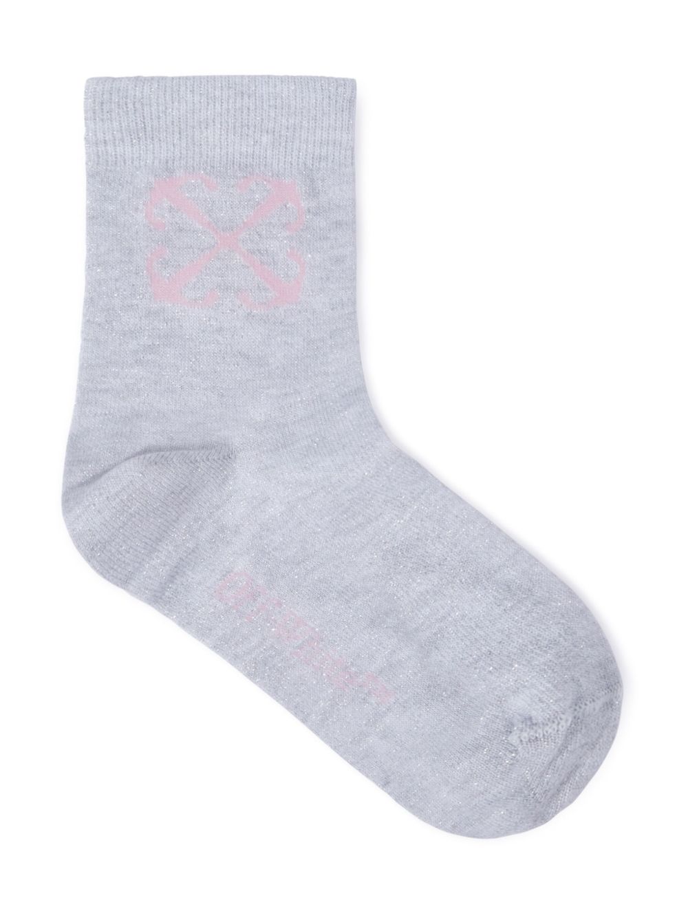 Off-White Kids 箭头logo提花针织袜 - 灰色
