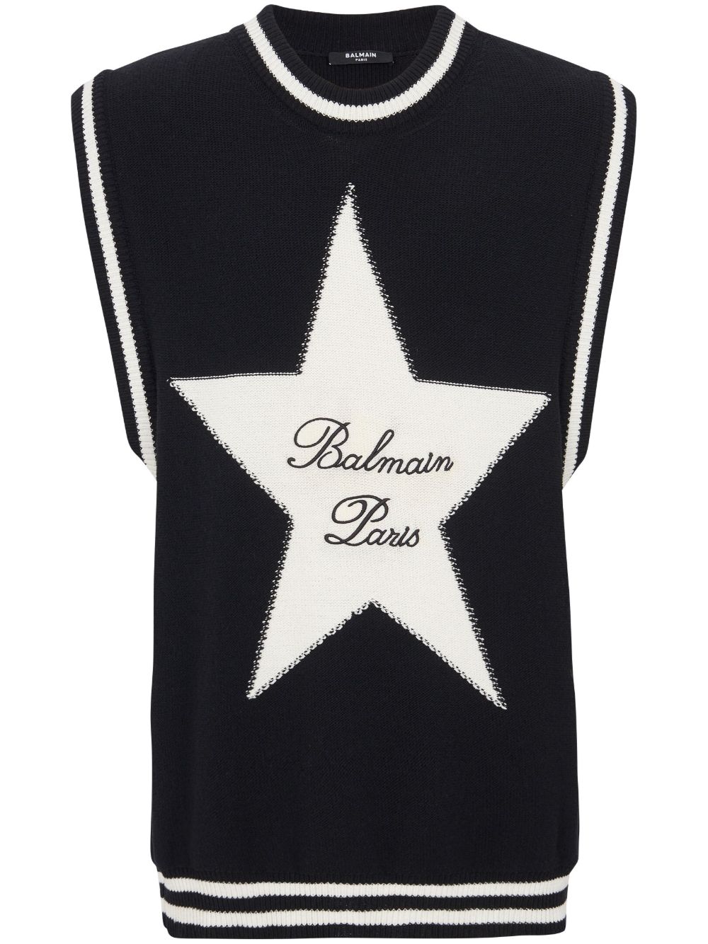Balmain Balmain Signature Star 无袖毛衣 - 黑色