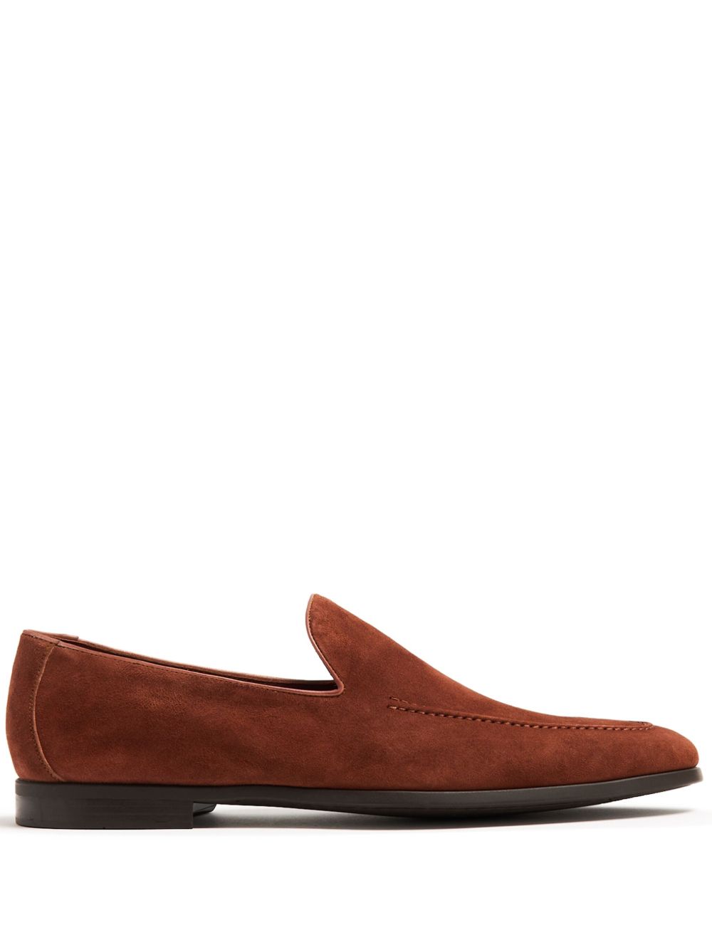 Magnanni 杏仁形鞋头绒面皮乐福鞋 - 褐色