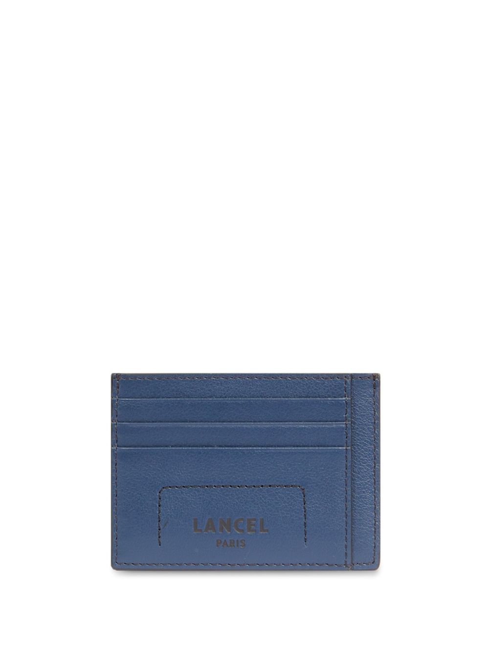 Lancel 6cc logo标记皮质卡夹 - 蓝色