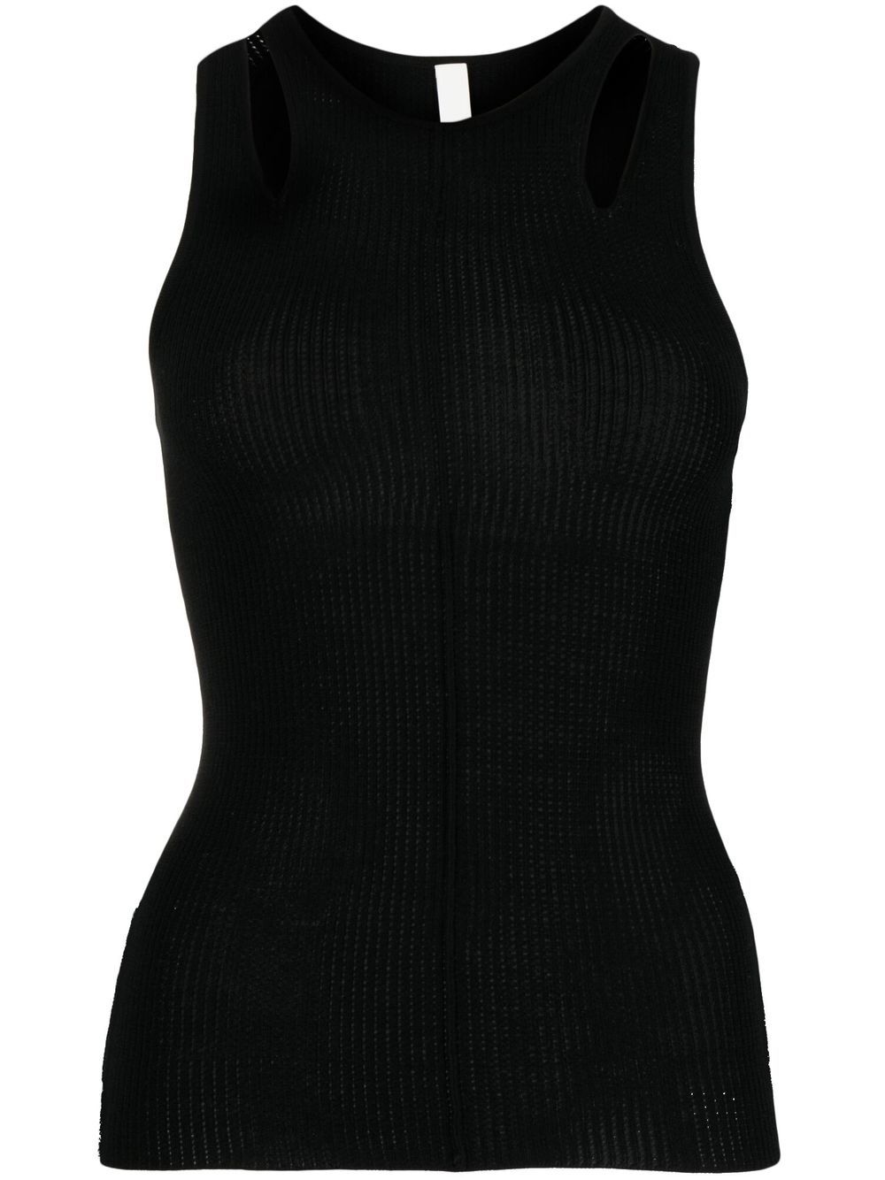 Dion Lee Merino Pointelle 罗纹坦克背心 - 黑色