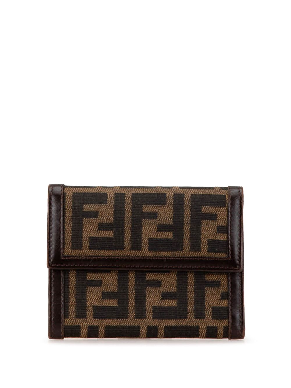Fendi Pre-Owned Zucca 帆布小号钱包（1900年代典藏款） - 褐色