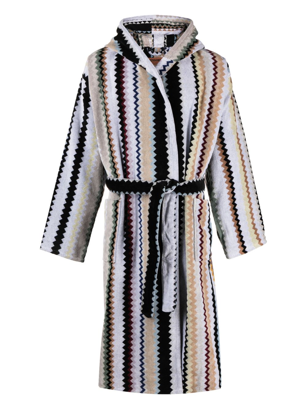Missoni Home Z字形印花棉浴袍 - 灰色