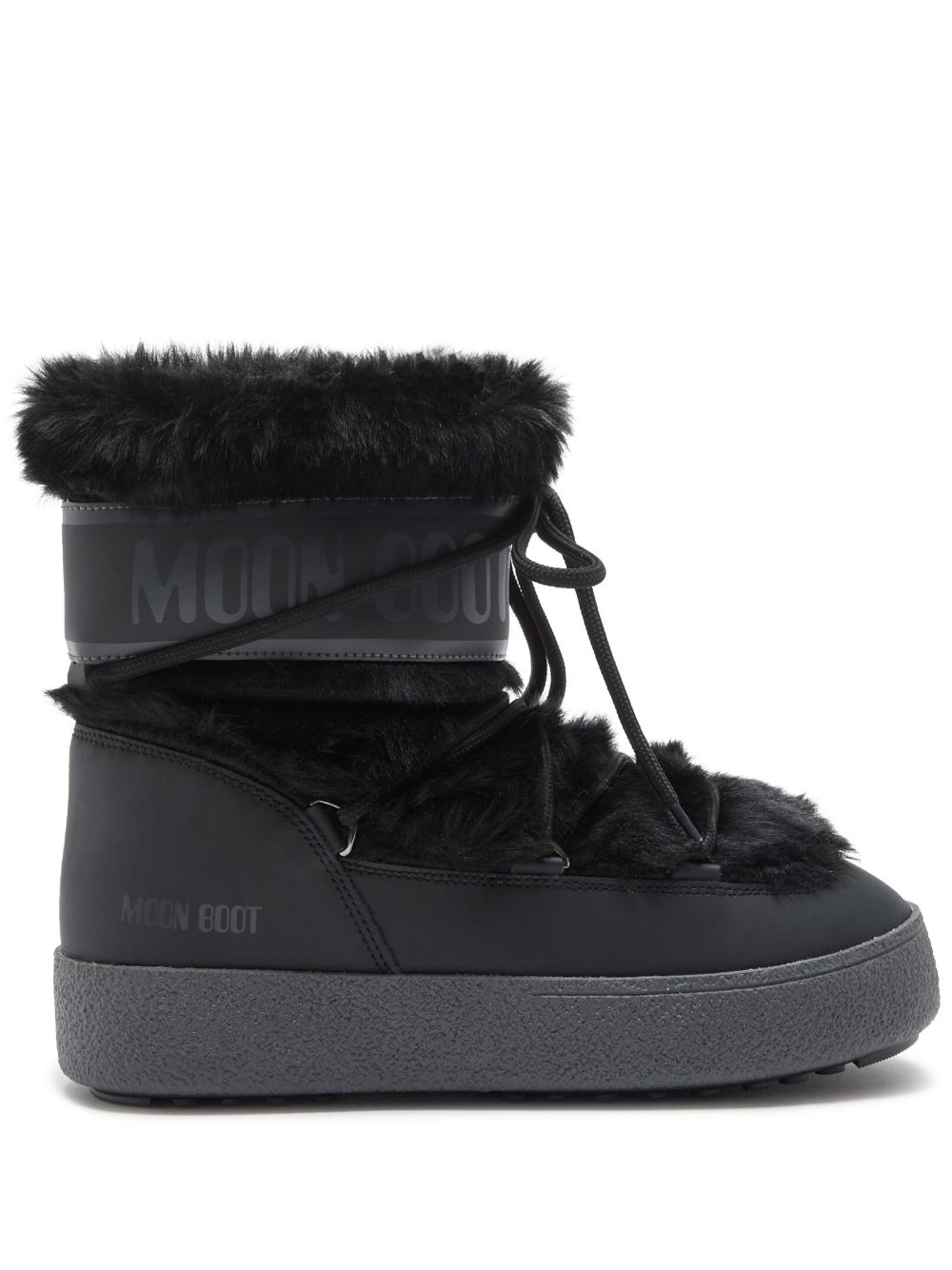Moon Boot LTrack Faux-Fur 中筒靴 - 黑色