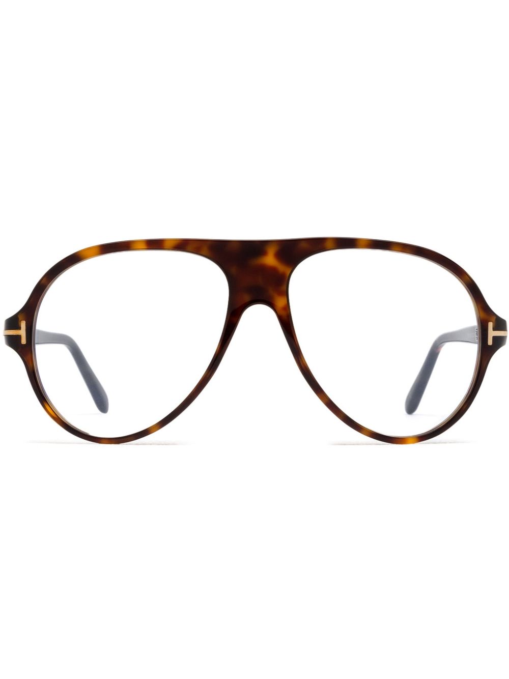 TOM FORD Eyewear 飞行员镜框眼镜 - 褐色