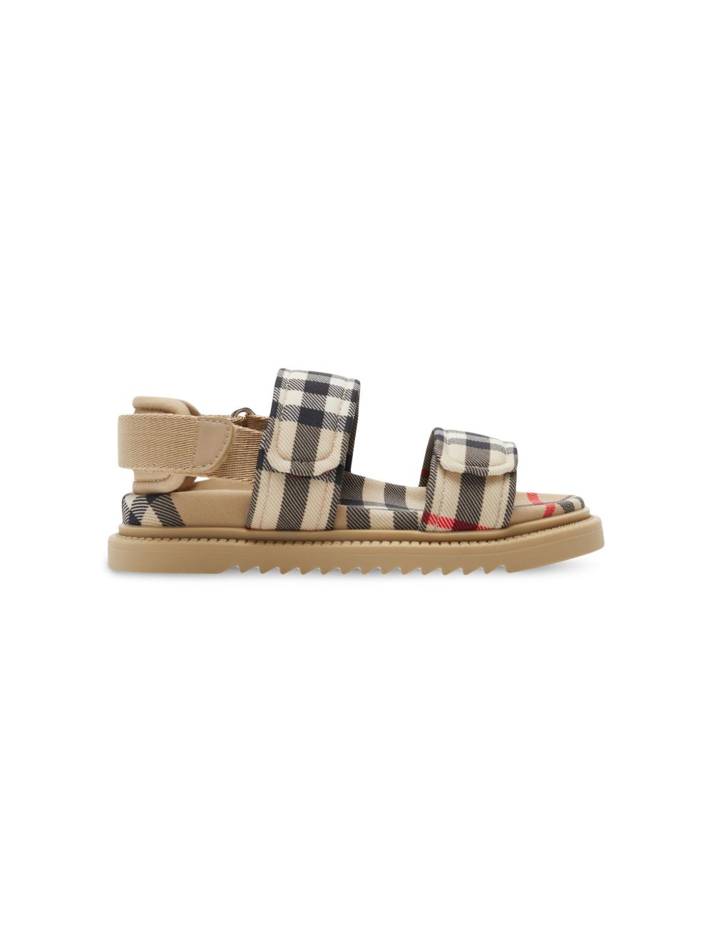 Burberry Kids 经典格纹露趾拖鞋 - 中性色