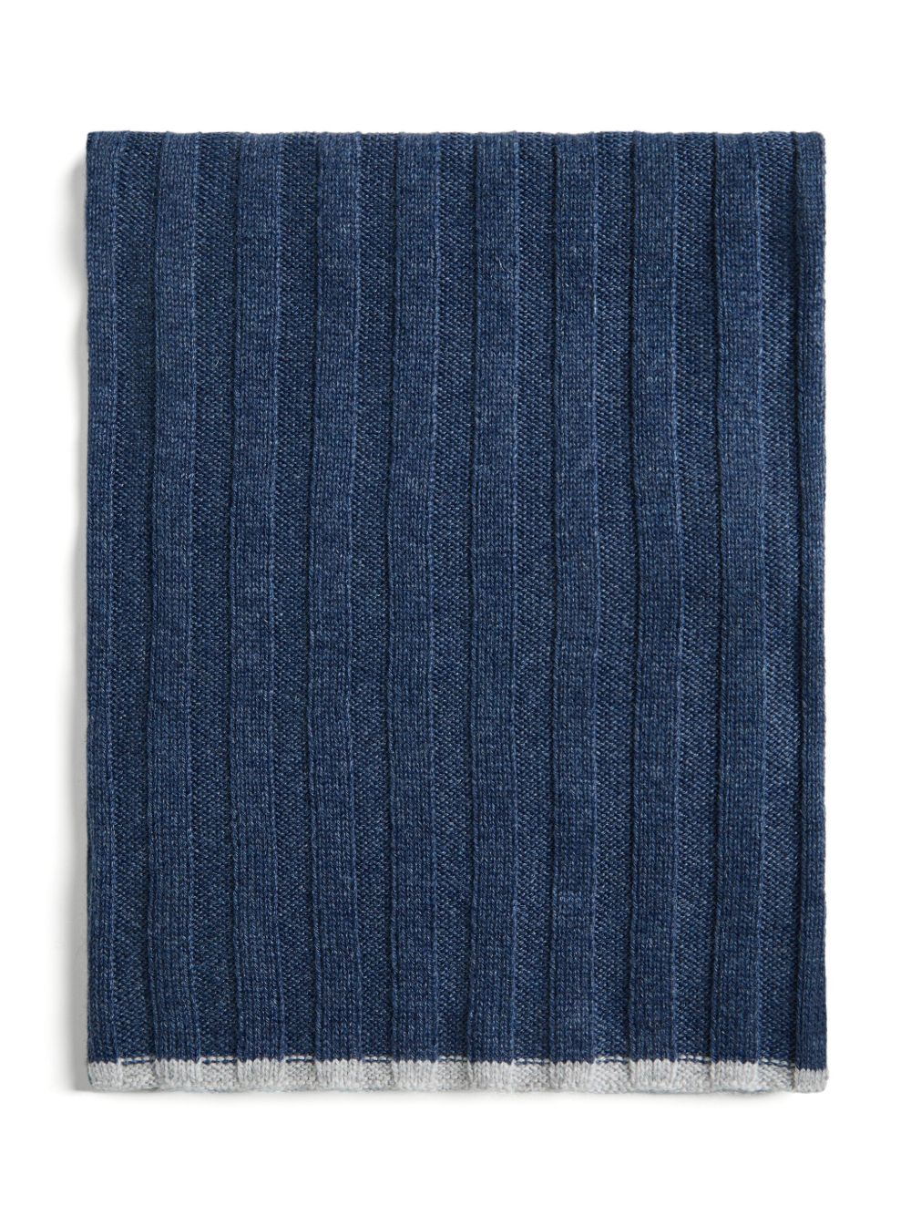 Brunello Cucinelli Kids 羊绒针织围巾 - 蓝色