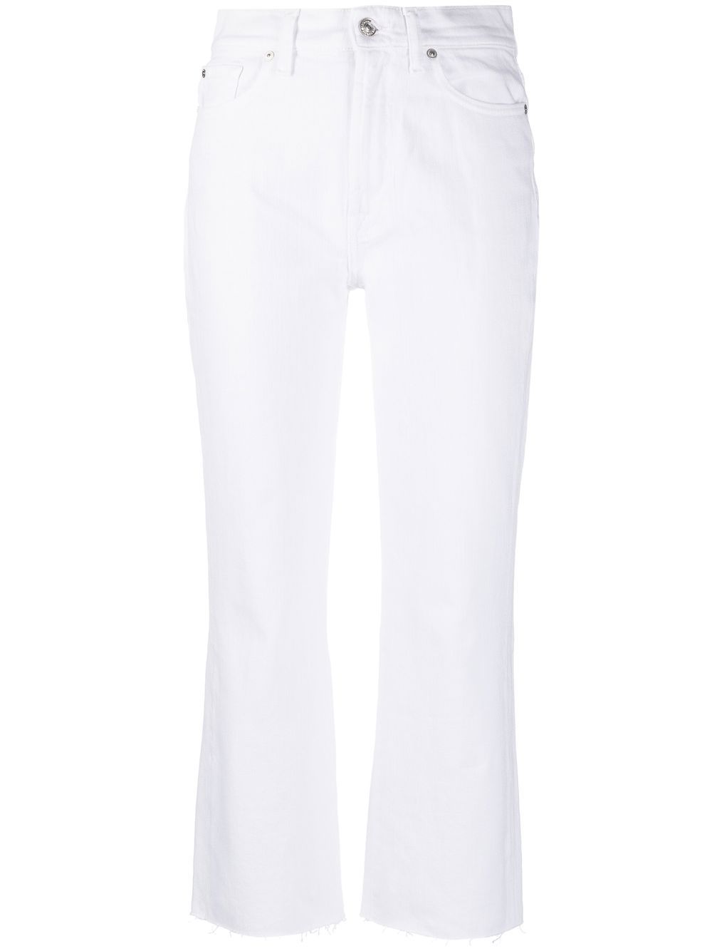 7 For All Mankind 中腰露踝裤 - 白色