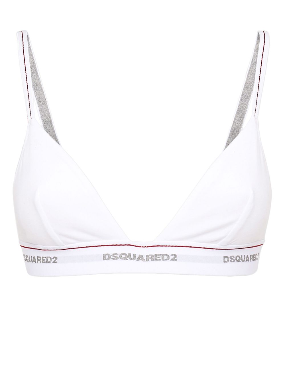 DSQUARED2 三角形罩杯平纹针织文胸 - 白色
