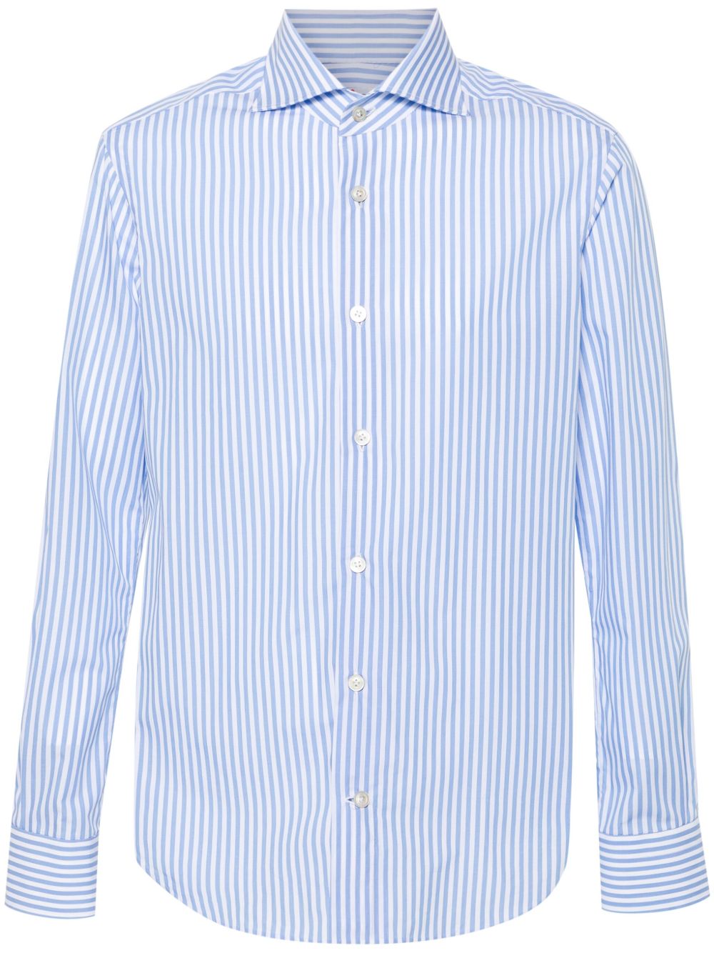 Kiton 细条纹衬衫 - 蓝色