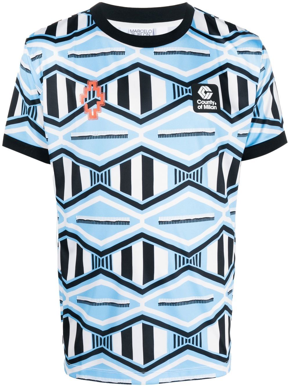 Marcelo Burlon County of Milan 图案短袖T恤 - 蓝色