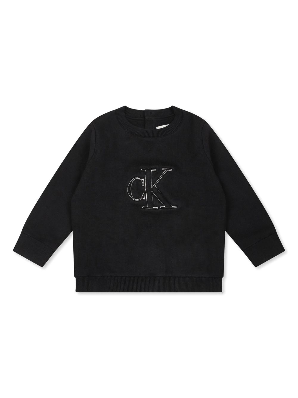 Calvin Klein Kids logo刺绣卫衣 - 黑色