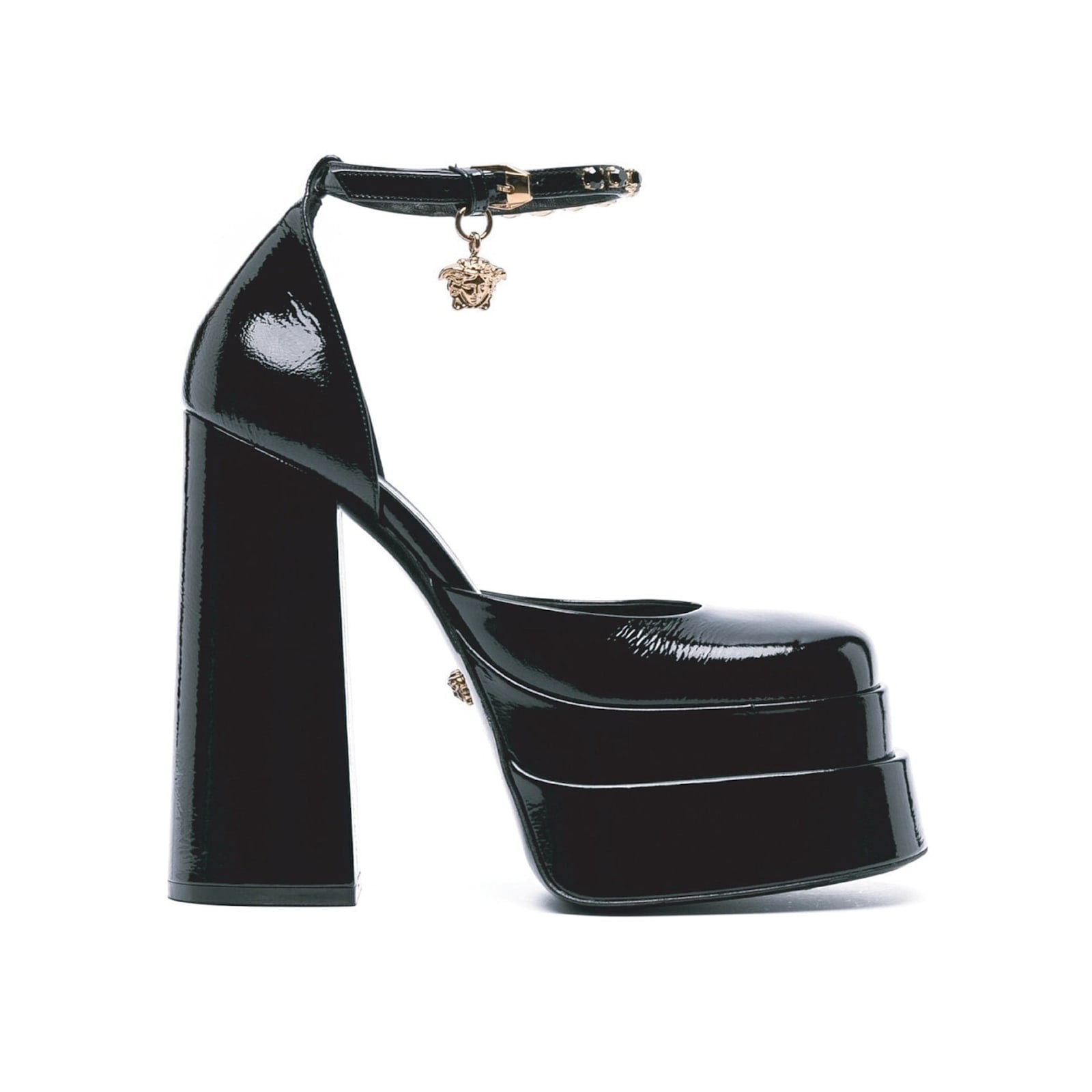 Versace 皮革厚底凉鞋