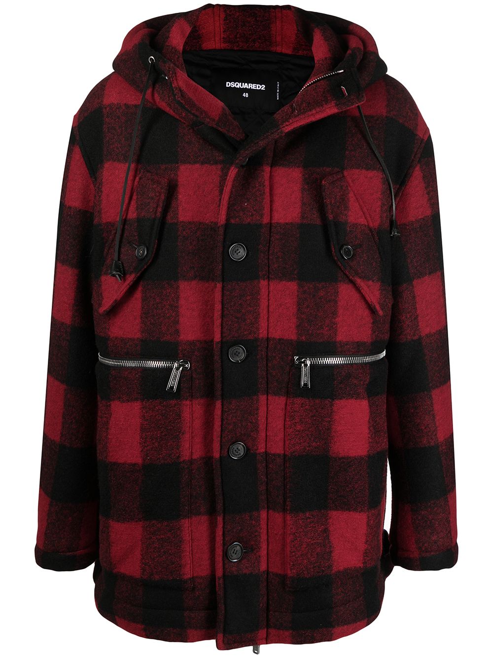DSQUARED2 D2次方 格纹单排扣外套 - 红色