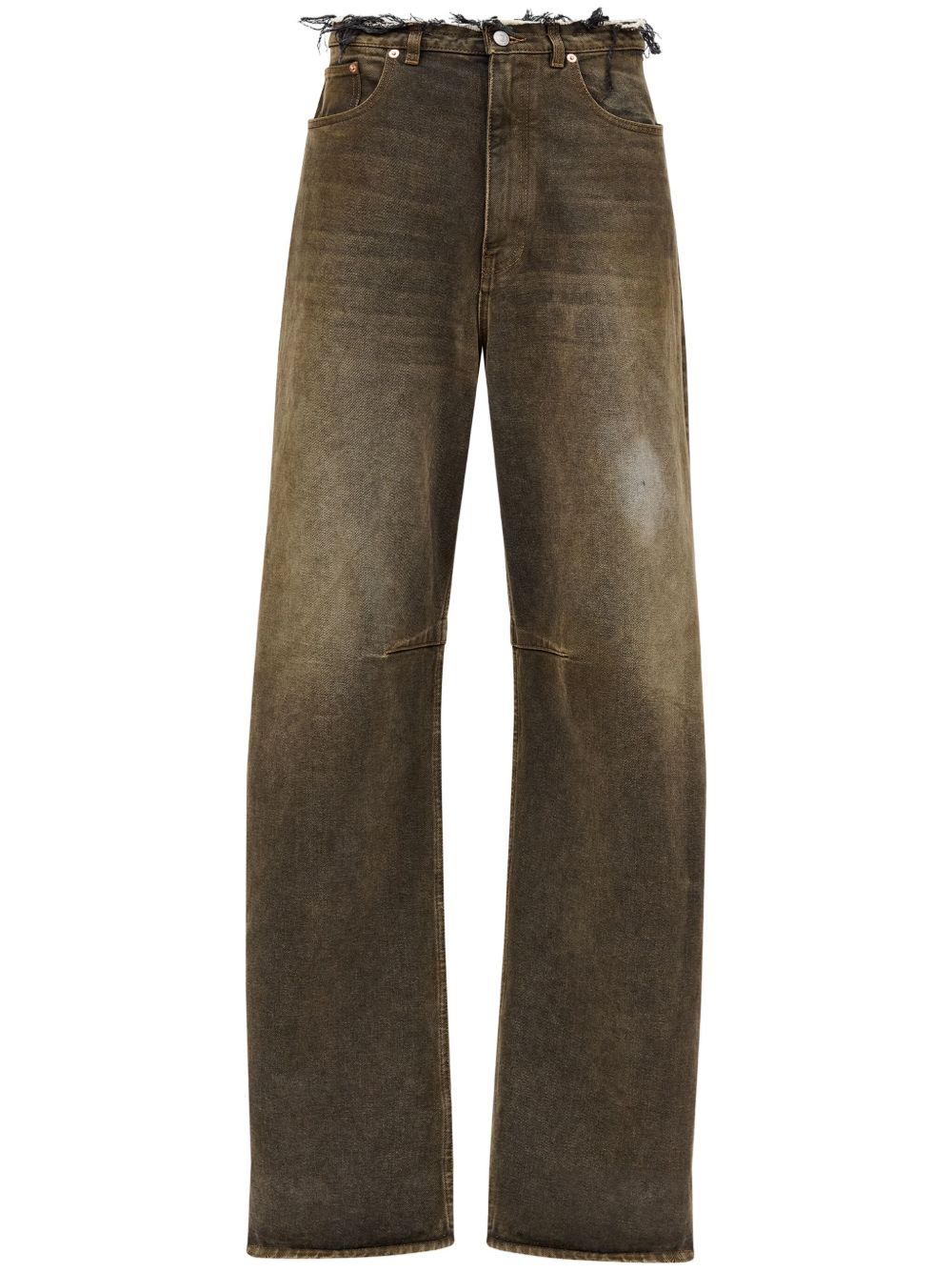 MM6 Maison Margiela 酸洗中腰牛仔裤 - 褐色