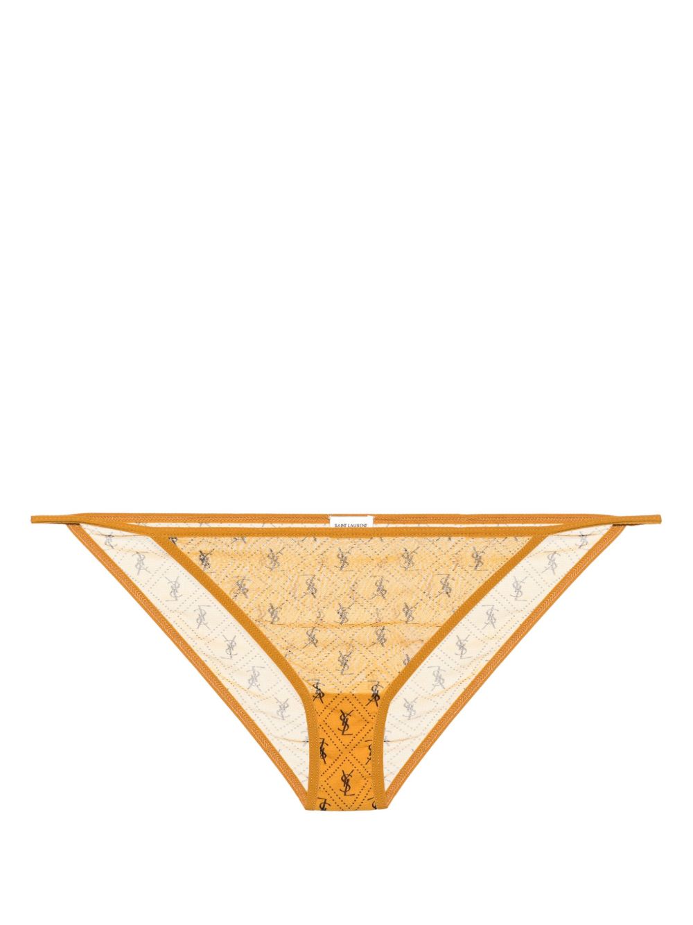 Saint Laurent logo印花三角内裤 - 黄色