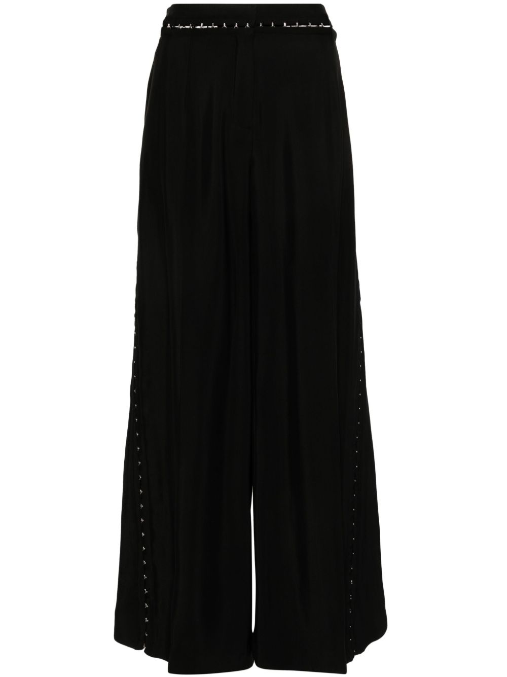 Mugler Hook & Eye 阔腿裤 - 黑色