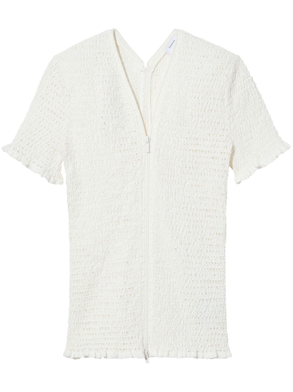 Proenza Schouler White Label 钩编针织拉链罩衫 - 白色