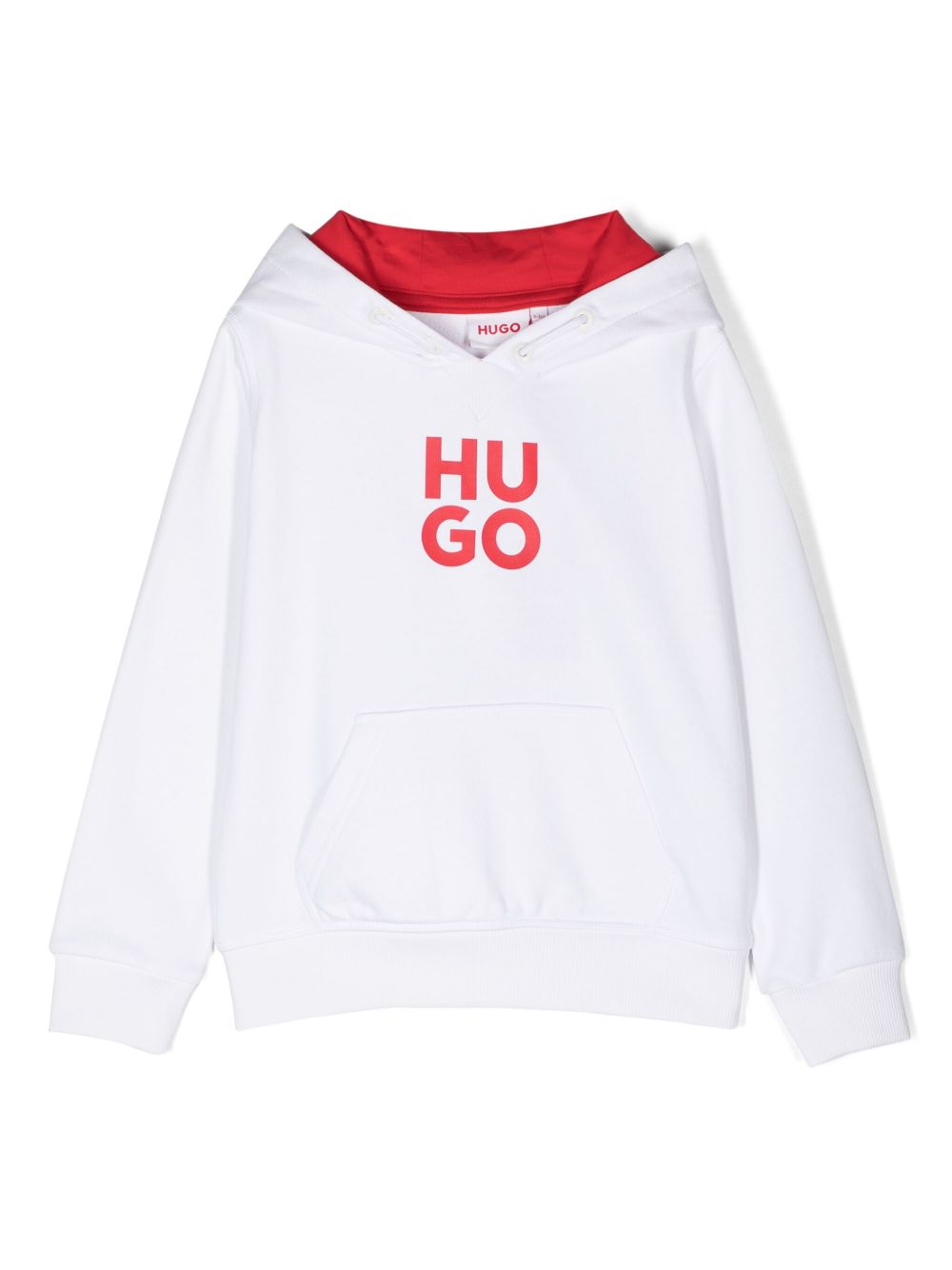 HUGO KIDS logo印花棉连帽衫 - 白色