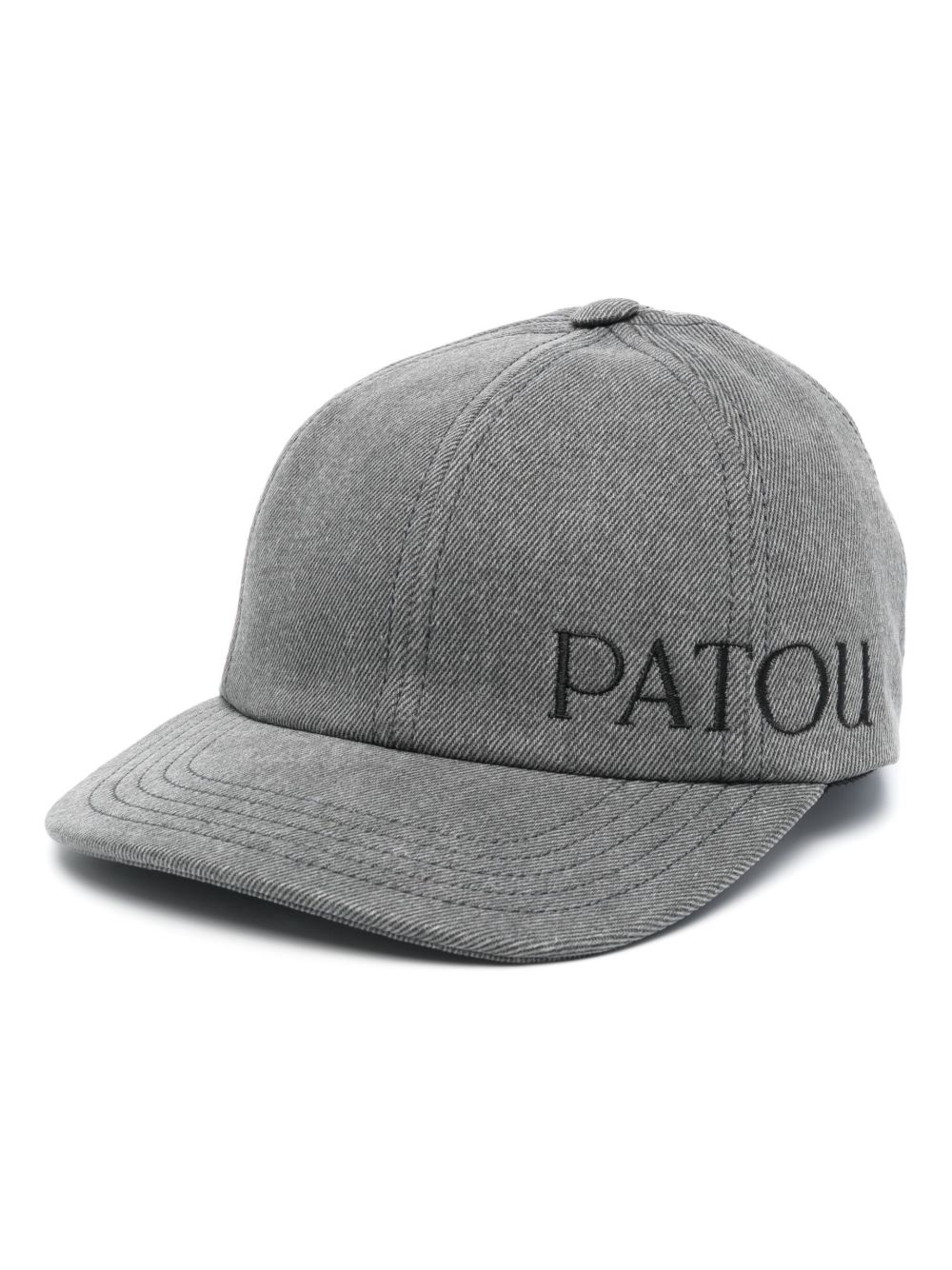 Patou logo刺绣牛仔棒球帽 - 灰色