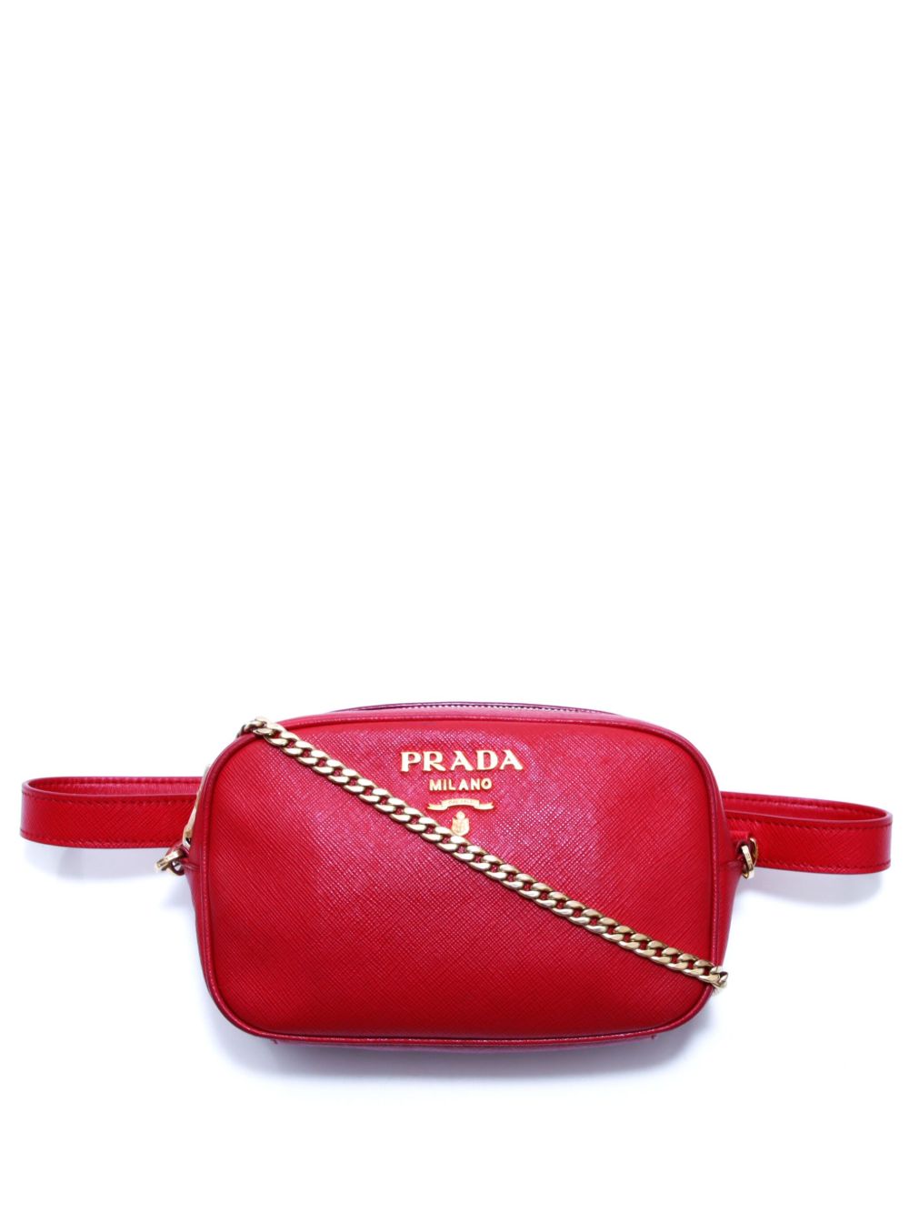 Prada Pre-Owned Saffiano Lux 两用手提包（2000年典藏款） - 红色