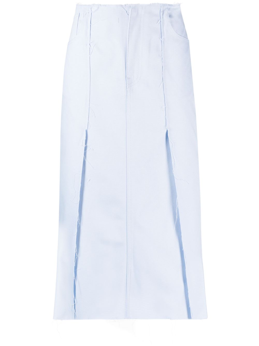 Raf Simons 高腰牛仔中长半身裙 - 蓝色