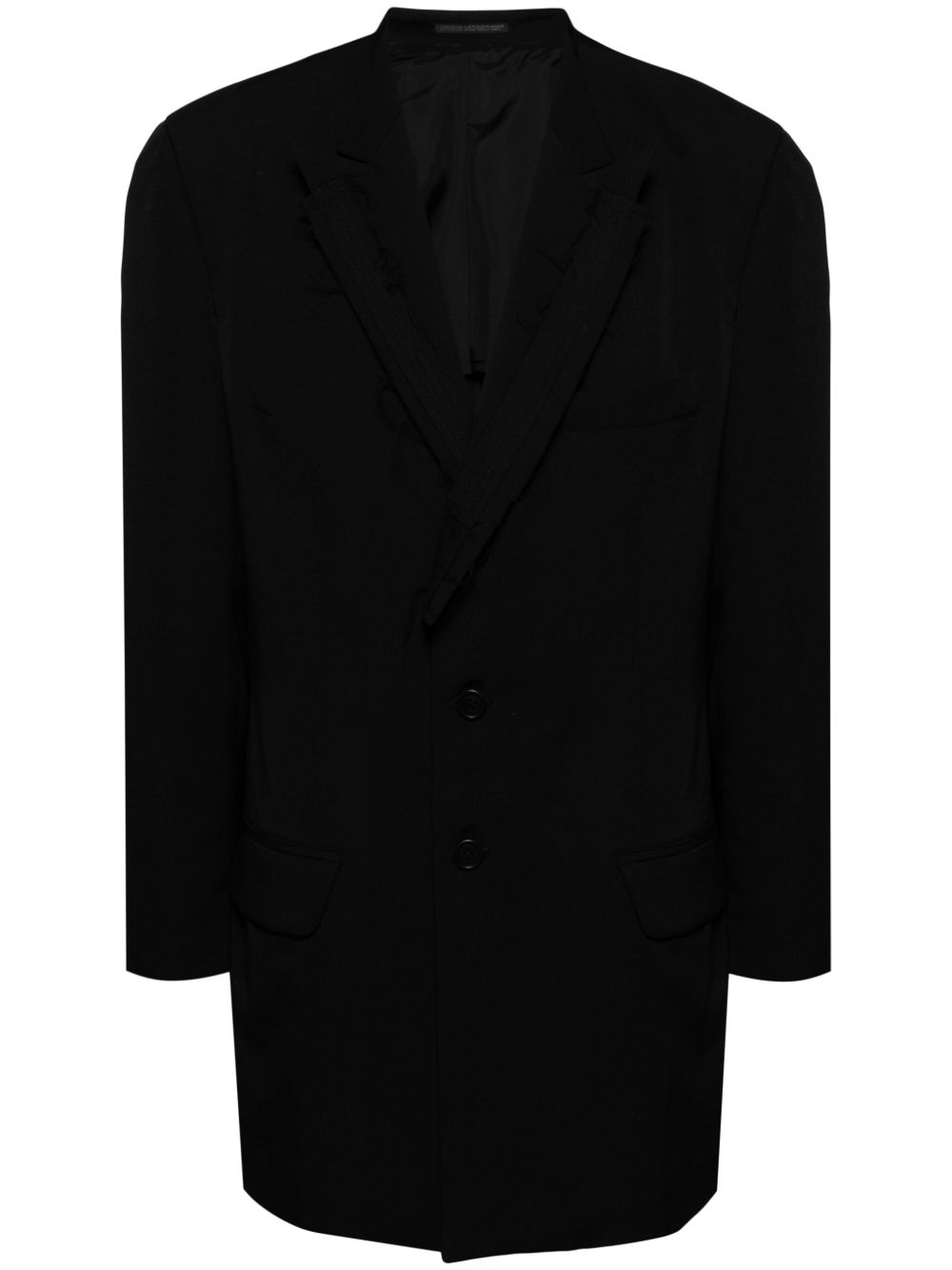 Yohji Yamamoto 单排扣羊毛夹克 - 黑色