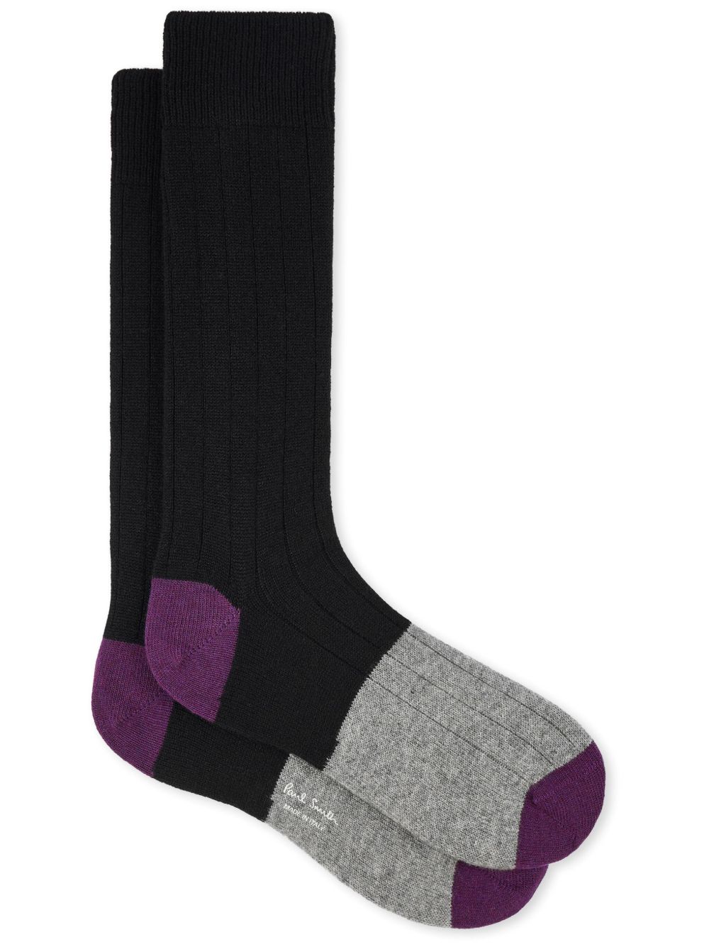 Paul Smith 拼色针织袜 - 黑色