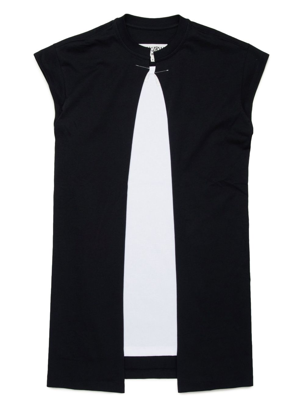 MM6 Maison Margiela Kids 拼接不对称连衣裙 - 黑色