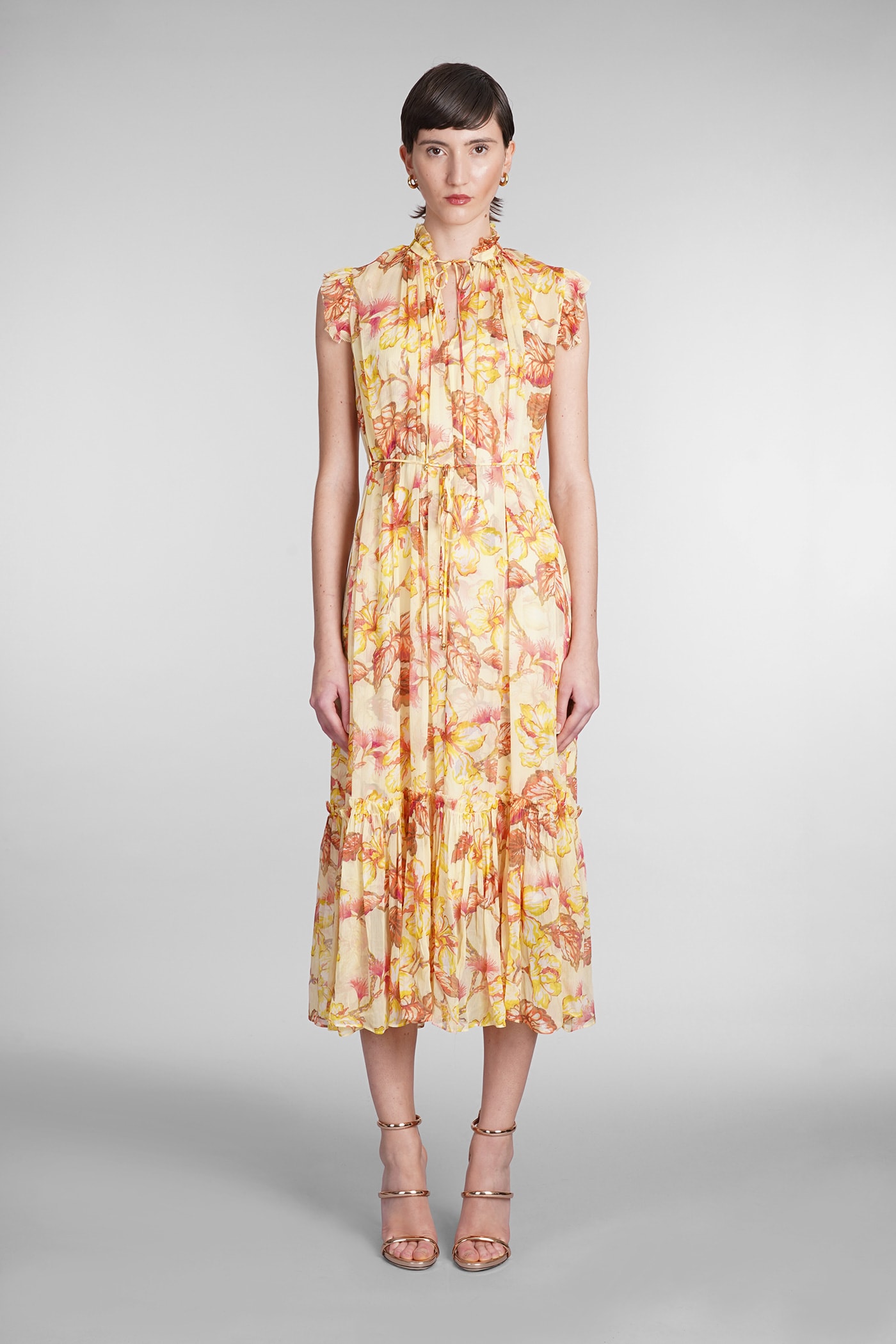 Zimmermann Dress In Yellow Viscose