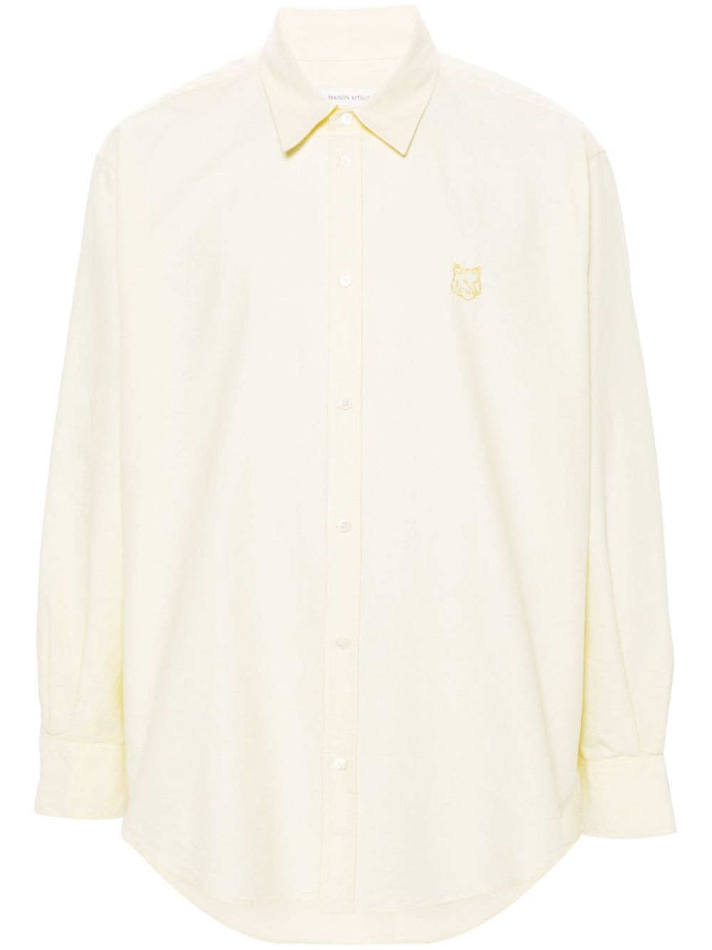 Maison Kitsuné Contour Fox Head 刺绣棉衬衫 - 黄色