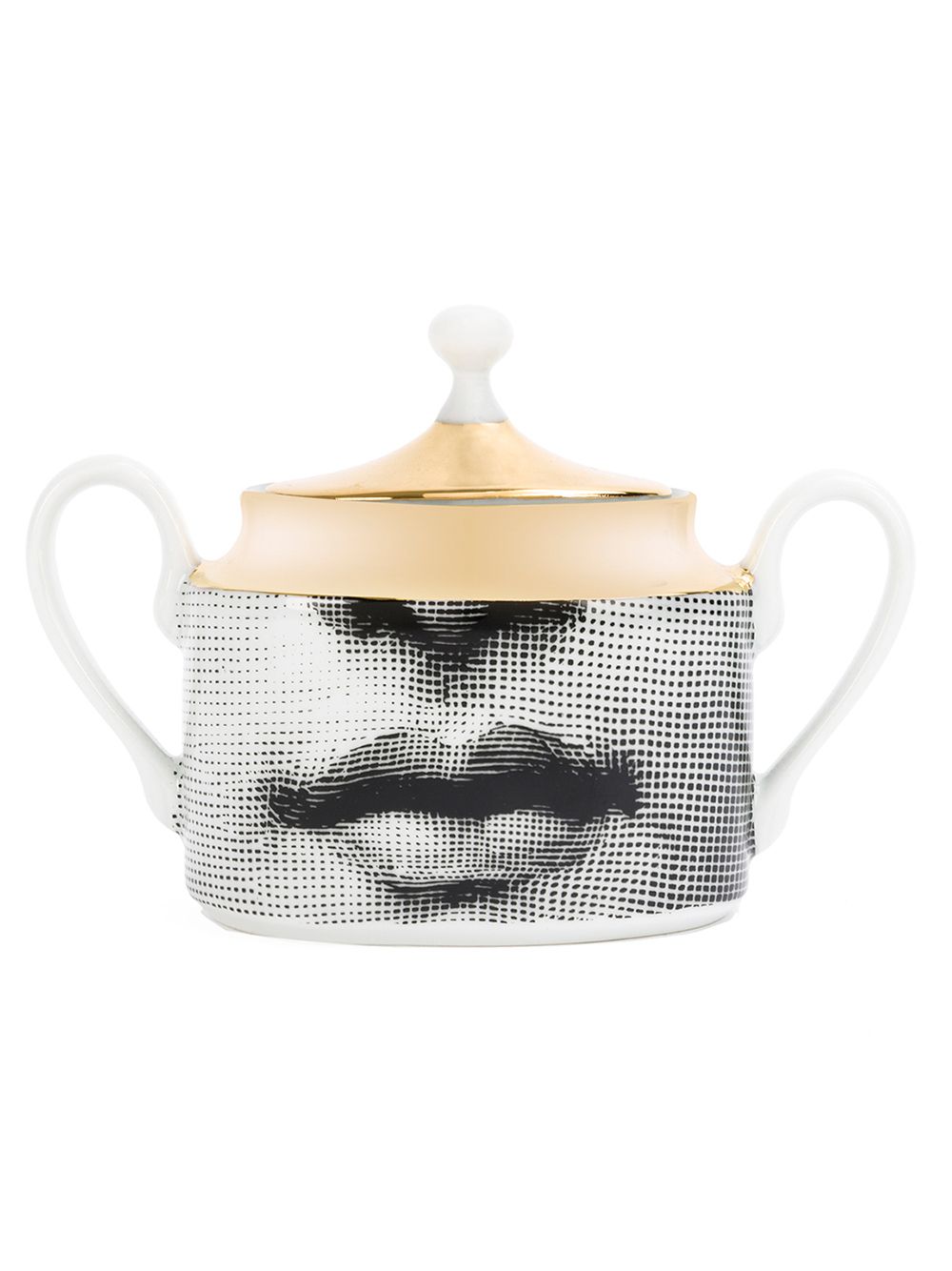 Fornasetti 陶瓷糖罐 - 黑色